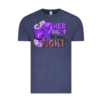 Vintage Denim Her fight is our fight purple ribbon Vintage Tee - NancyCooperArtShop