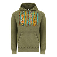 Vintage Olive Fall sunflower brushstrokes Vintage Hoodie - NancyCooperArtShop