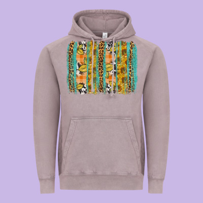 Fall Sunflower Brushstrokes Vintage Hoodie Designed By Nancycooperartshop