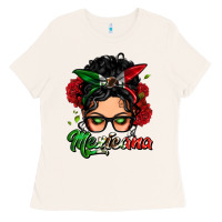 Bone mexicana woman messy bun Ladies Tee - LillyAllenDesigns