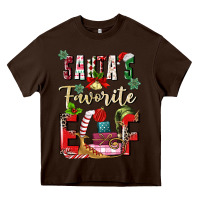 Chocolate Brown santas favorite elf Heavy Core Tee - MaliasSmallBusiness
