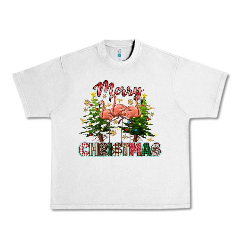 Merry Christmas Flamingo Urban Heavy Tee by texasbilliewilder | Teevron