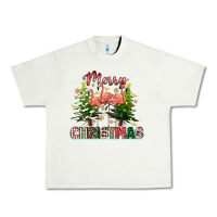 Pistachio Merry Christmas flamingo Urban Heavy Tee - texasbilliewilder