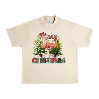 Sandshell Merry Christmas flamingo Urban Heavy Tee - texasbilliewilder
