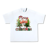 White Merry Christmas flamingo Urban Heavy Tee - texasbilliewilder