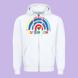 Often Stressed A Bit Of A Mess Totally Blessed Aut Zipper Hoodie Designed By Cowhidedigitalart