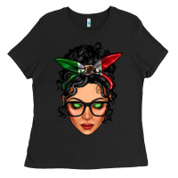Black mexican latina girl messy bun Ladies Tee - LillyAllenDesigns