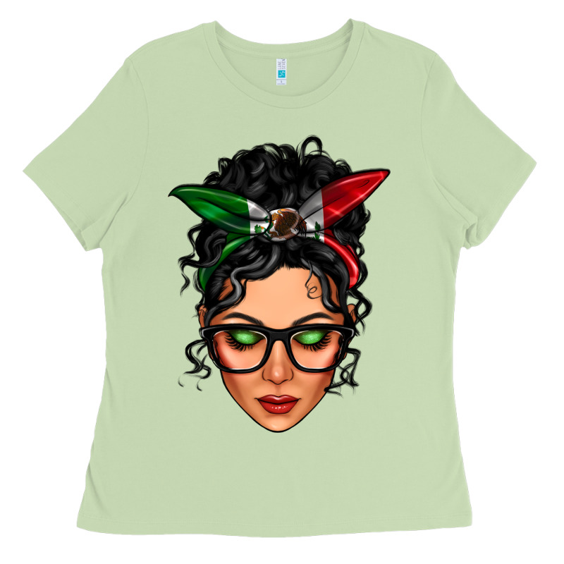 Mexican Latina Girl Messy Bun Ladies Tee by LillyAllenDesigns | Teevron