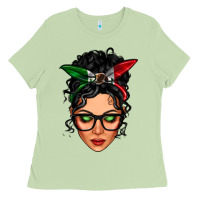 Matcha mexican latina girl messy bun Ladies Tee - LillyAllenDesigns