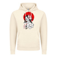 Vintage Artic japanese geisha samurai fox mask red sun Vintage Hoodie - tuanDangUi