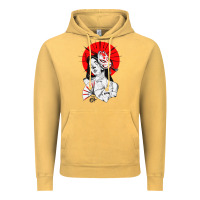Vintage Mustard japanese geisha samurai fox mask red sun Vintage Hoodie - tuanDangUi