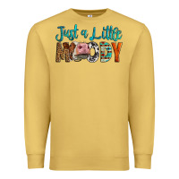 Antique Gold Western Just A Little Moody Cow Premium Sweatshirt - LillyAllenDesigns