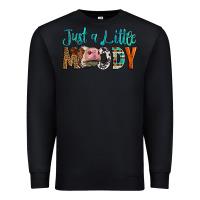 Black Western Just A Little Moody Cow Premium Sweatshirt - LillyAllenDesigns