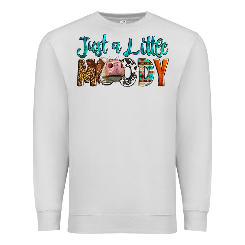 Western Just A Little Moody Cow Premium Sweatshirt by LillyAllenDesigns | Teevron