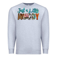Heather Grey Western Just A Little Moody Cow Premium Sweatshirt - LillyAllenDesigns
