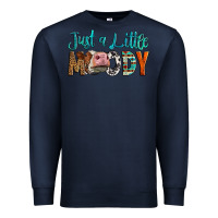 Navy Western Just A Little Moody Cow Premium Sweatshirt - LillyAllenDesigns