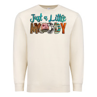 Sandshell Western Just A Little Moody Cow Premium Sweatshirt - LillyAllenDesigns