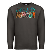 Smoke Western Just A Little Moody Cow Premium Sweatshirt - LillyAllenDesigns