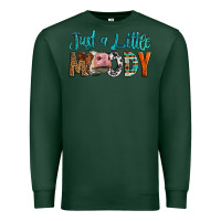 Sports Green Western Just A Little Moody Cow Premium Sweatshirt - LillyAllenDesigns