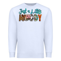 White Western Just A Little Moody Cow Premium Sweatshirt - LillyAllenDesigns