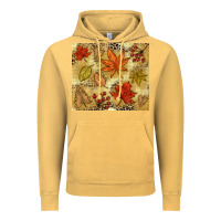 Vintage Mustard Fall leaves Vintage Hoodie - NancyCooperArtShop