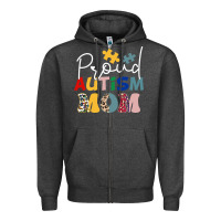 Proud Autism Mom Leopard Pattern Design Autism Awa Zipper Hoodie | Teevron