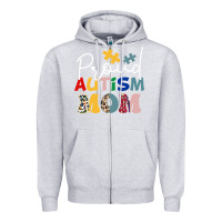 Heather Grey Proud Autism Mom Leopard Pattern Design Autism Awa Zipper Hoodie - CowhideDigitalArt