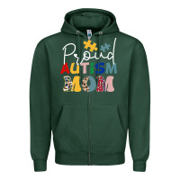 Sports Green Proud Autism Mom Leopard Pattern Design Autism Awa Zipper Hoodie - CowhideDigitalArt