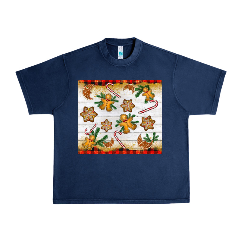 Christmas Gingerbread Cookies And Candy Cane Urban Heavy Tee by NancyCooperArtShop | Teevron