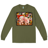 Army Green christmas pigs Long Sleeve Tee - Jasminsmagicworld