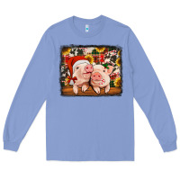 Colony Blue christmas pigs Long Sleeve Tee - Jasminsmagicworld
