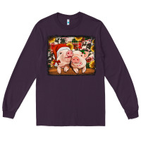Plum christmas pigs Long Sleeve Tee - Jasminsmagicworld