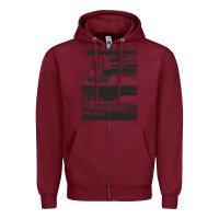Burgundy gt3 rs 991.2 fragment rear Zipper Hoodie - tuanDangUi