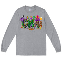 Heather Grey cma mardi gras cowgirl Long Sleeve Tee - CowGirlArtShop