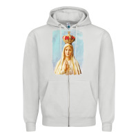 Dove Grey our lady of fatima Zipper Hoodie - tuanDangUi