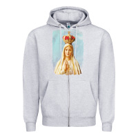 Heather Grey our lady of fatima Zipper Hoodie - tuanDangUi