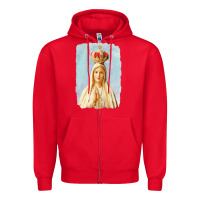 Red our lady of fatima Zipper Hoodie - tuanDangUi