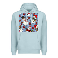 Blue Mist christmas snowman seamless pattern Premium Hoodie - BundleAndBundleShop