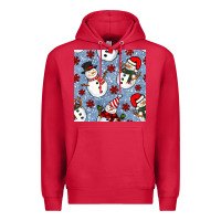 Cardinal christmas snowman seamless pattern Premium Hoodie - BundleAndBundleShop