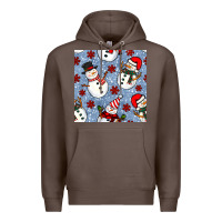 Coffee christmas snowman seamless pattern Premium Hoodie - BundleAndBundleShop
