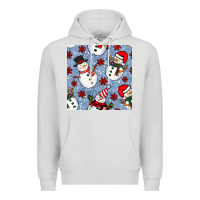 Dove Grey christmas snowman seamless pattern Premium Hoodie - BundleAndBundleShop