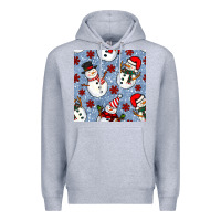 Heather Grey christmas snowman seamless pattern Premium Hoodie - BundleAndBundleShop