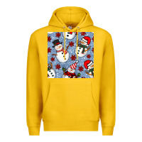 Lemon christmas snowman seamless pattern Premium Hoodie - BundleAndBundleShop