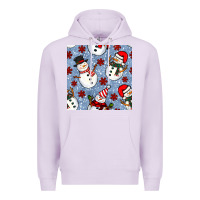 Lilac christmas snowman seamless pattern Premium Hoodie - BundleAndBundleShop