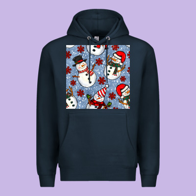 Christmas Snowman Seamless Pattern Premium Hoodie Designed By Bundleandbundleshop