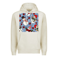 Oatmeal Heather christmas snowman seamless pattern Premium Hoodie - BundleAndBundleShop