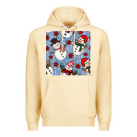 Pina Colada christmas snowman seamless pattern Premium Hoodie - BundleAndBundleShop