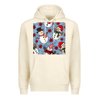 Sandshell christmas snowman seamless pattern Premium Hoodie - BundleAndBundleShop