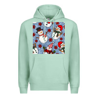 Seafoam christmas snowman seamless pattern Premium Hoodie - BundleAndBundleShop