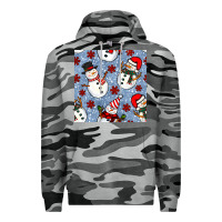Slate Camo christmas snowman seamless pattern Premium Hoodie - BundleAndBundleShop